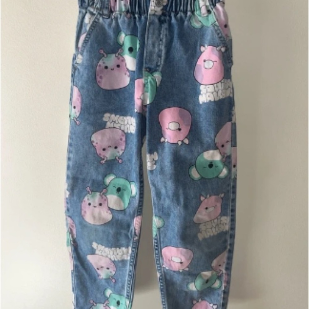Cute Pastel Character Denim Joggers